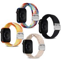 Fashion Colorful Woven Nylon Adjustable Buckle Plastic Head  Watch Watchband Iwatch Strap main image 5