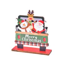 Christmas Fashion Santa Claus Letter Car Wood Party Decorative Props 1 Piece sku image 3