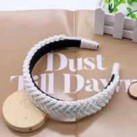 Vintage Style Solid Color Cotton Rope Hair Band sku image 1