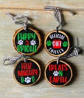 Christmas Letter Wood Party Hanging Ornaments 4 Pieces sku image 2