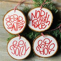 Christmas Letter Wood Party Hanging Ornaments 4 Pieces main image 5