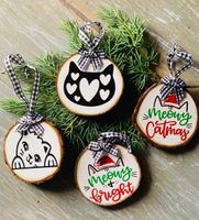 Christmas Letter Wood Party Hanging Ornaments 4 Pieces sku image 3