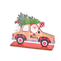 Christmas Fashion Santa Claus Letter Car Wood Party Decorative Props 1 Piece sku image 1