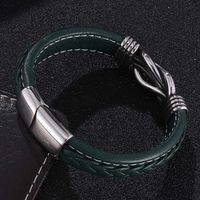 Punk Geometric Stainless Steel Pu Leather Men's Bracelets main image 3