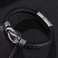 Punk Geometric Stainless Steel Pu Leather Men's Bracelets sku image 20