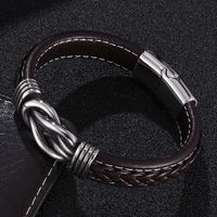 Punk Geometric Stainless Steel Pu Leather Men's Bracelets sku image 23