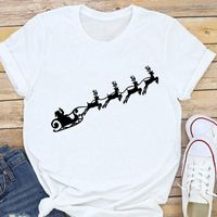 Women's T-shirt Short Sleeve T-shirts Printing Fashion Christmas Tree Letter main image 4
