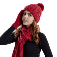 Women's Fashion Solid Color Pom Poms Eaveless Wool Cap main image 3