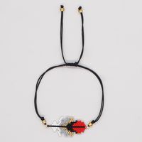 Bohemian Geometric Feather Glass Rope Irregular Beaded Unisex Bracelets 1 Piece sku image 9