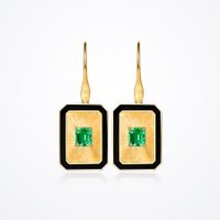 Vintage Style Square Copper Inlay Rhinestones Women's Rings Earrings Necklace sku image 3