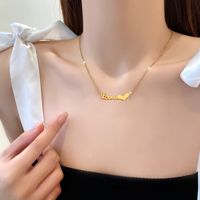 Fashion Letter Titanium Steel Gold Plated Necklace main image 5