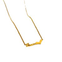 Fashion Letter Titanium Steel Gold Plated Necklace main image 3