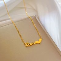 Fashion Letter Titanium Steel Gold Plated Necklace main image 2