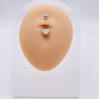 Fashion Heart Shape Flower Butterfly Stainless Steel Plating Inlay Zircon Belly Ring 1 Piece sku image 5