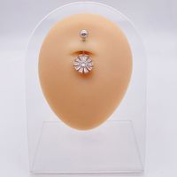 Fashion Heart Shape Flower Butterfly Stainless Steel Plating Inlay Zircon Belly Ring 1 Piece sku image 26