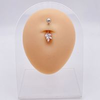 Fashion Heart Shape Flower Butterfly Stainless Steel Plating Inlay Zircon Belly Ring 1 Piece sku image 21