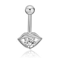 Fashion Heart Shape Flower Butterfly Stainless Steel Plating Inlay Zircon Belly Ring 1 Piece sku image 1