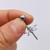 Fashion Heart Shape Flower Butterfly Stainless Steel Plating Inlay Zircon Belly Ring 1 Piece main image 4
