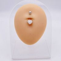 Fashion Heart Shape Flower Butterfly Stainless Steel Plating Inlay Zircon Belly Ring 1 Piece sku image 14