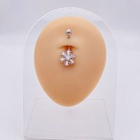 Fashion Heart Shape Flower Butterfly Stainless Steel Plating Inlay Zircon Belly Ring 1 Piece sku image 24