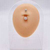 Fashion Heart Shape Flower Butterfly Stainless Steel Plating Inlay Zircon Belly Ring 1 Piece sku image 9