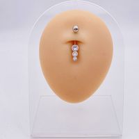 Fashion Heart Shape Flower Butterfly Stainless Steel Plating Inlay Zircon Belly Ring 1 Piece sku image 3