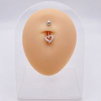 Fashion Heart Shape Flower Butterfly Stainless Steel Plating Inlay Zircon Belly Ring 1 Piece sku image 4