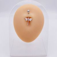 Fashion Heart Shape Flower Butterfly Stainless Steel Plating Inlay Zircon Belly Ring 1 Piece sku image 7