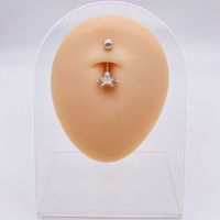 Fashion Heart Shape Flower Butterfly Stainless Steel Plating Inlay Zircon Belly Ring 1 Piece sku image 11