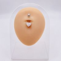 Fashion Heart Shape Flower Butterfly Stainless Steel Plating Inlay Zircon Belly Ring 1 Piece sku image 13