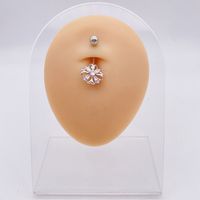 Fashion Heart Shape Flower Butterfly Stainless Steel Plating Inlay Zircon Belly Ring 1 Piece sku image 20