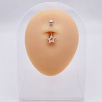Fashion Heart Shape Flower Butterfly Stainless Steel Plating Inlay Zircon Belly Ring 1 Piece sku image 8