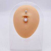 Fashion Heart Shape Flower Butterfly Stainless Steel Plating Inlay Zircon Belly Ring 1 Piece sku image 15