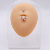 Fashion Heart Shape Flower Butterfly Stainless Steel Plating Inlay Zircon Belly Ring 1 Piece sku image 22