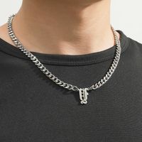 Fashion Letter Titanium Steel Plating Unisex Pendant Necklace sku image 13