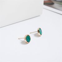 Simple Style Round Alloy Plating Women's Ear Studs 1 Pair main image 5