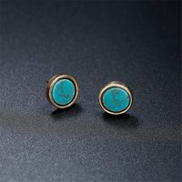 Simple Style Round Alloy Plating Women's Ear Studs 1 Pair main image 4