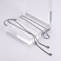 Retro Curve Stainless Steel Plating Chain Necklace 1 Piece sku image 1