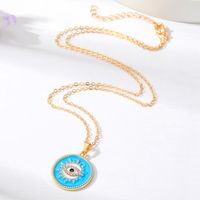 Vintage Style Round Devil's Eye Alloy Enamel Rhinestones Women's Pendant Necklace 1 Piece main image 5