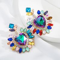Fashion Heart Shape Alloy Inlay Rhinestones Women's Drop Earrings 1 Pair main image 4