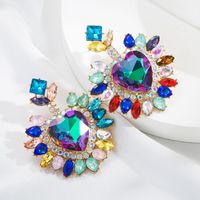 Fashion Heart Shape Alloy Inlay Rhinestones Women's Drop Earrings 1 Pair sku image 3