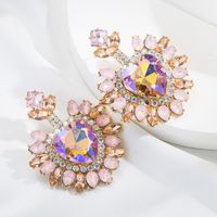 Fashion Heart Shape Alloy Inlay Rhinestones Women's Drop Earrings 1 Pair sku image 4