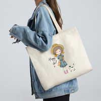 Women's Cute Animal Canvas Shopping Bags sku image 5