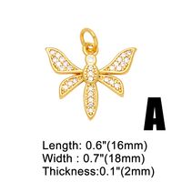 Ins Style Hippocampus Dragonfly Butterfly Copper Plating Inlay Zircon 18k Gold Plated Pendants Jewelry Accessories main image 7