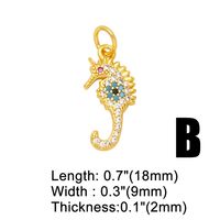 Ins Style Hippocampus Dragonfly Butterfly Copper Plating Inlay Zircon 18k Gold Plated Pendants Jewelry Accessories main image 6