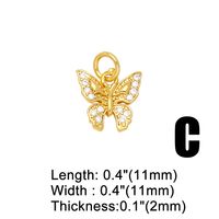 Ins Style Hippocampus Dragonfly Butterfly Copper Plating Inlay Zircon 18k Gold Plated Pendants Jewelry Accessories main image 5
