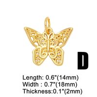 Ins Style Hippocampus Dragonfly Butterfly Copper Plating Inlay Zircon 18k Gold Plated Pendants Jewelry Accessories main image 4