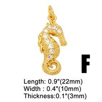 Ins Style Hippocampus Dragonfly Butterfly Copper Plating Inlay Zircon 18k Gold Plated Pendants Jewelry Accessories main image 2