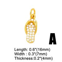 1 Piece Copper Zircon Slippers Ship Airplane main image 2