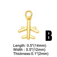 Modern Style Slippers Umbrella Airplane Copper Plating Inlay Zircon 18k Gold Plated Pendants Jewelry Accessories main image 2
